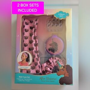 🦄👸🏿AFRO UNICORN 2 Boxed Gift Sets Hair Products Clip, Headband,  Scrunchie,…